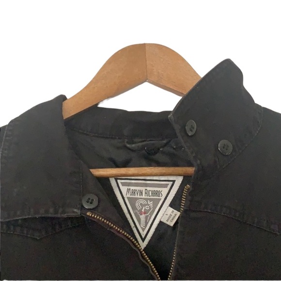 Marvin Richards Zip Up Black Jacket Women’s Sz L - Picture 3 of 6